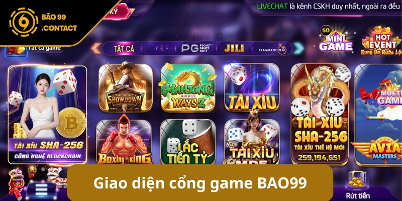 Giao diện BAO99 hiện đại, dễ thao tác trên mọi thiết bị