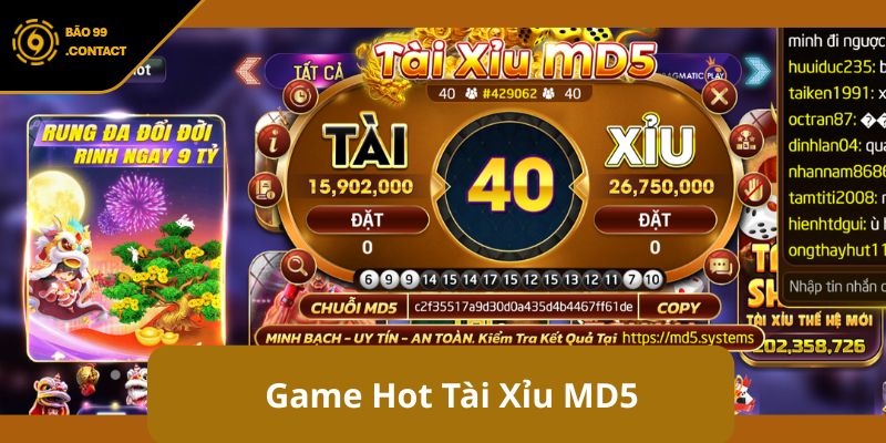 Game hot BAO99 - Tuyển tập trò chơi hấp dẫn, rinh quà khủng 7 Tài Xỉu MD5