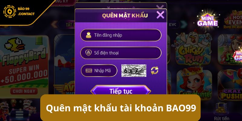 Quên mật khẩu đăng nhập BAO99