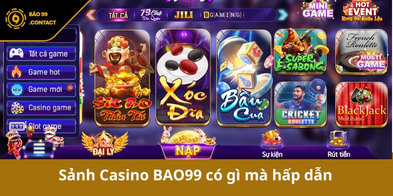 Sảnh Casino BAO99 có gì mà hấp dẫn đến vậy?